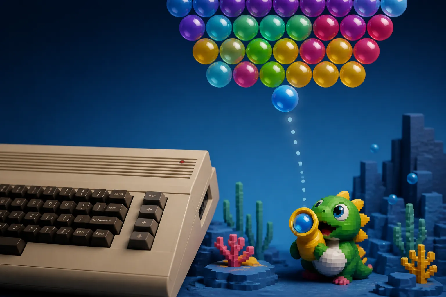 Bubble Pop: The Sea porta lo sparabolle su Commodore 64 in assembly 6502