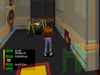 Schermata di gioco di Fade to Black nella versione originale PlayStation.