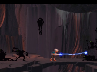 Schermata di gioco di Heart of Darkness nella versione originale PlayStation.