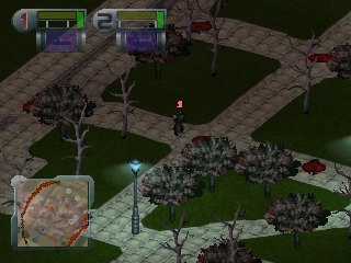 Schermata di gioco di Syndicate Wars nella versione originale PlayStation.