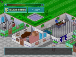 Schermata di gioco di Theme Hospital nella versione originale PlayStation.
