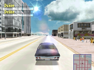 Schermata di gioco di Driver nella versione originale PlayStation.