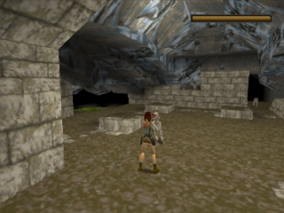 Schermata di gioco di Tomb Raider nella versione originale PlayStation.