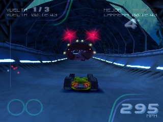 Schermata di gioco di Rollcage Stage II nella versione originale PlayStation.
